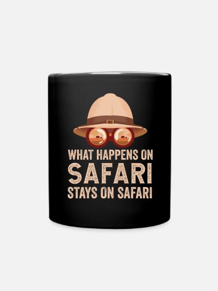 Was auf Safari passiert bleibt auf Safari - Tasse einfarbig - Schwarz
