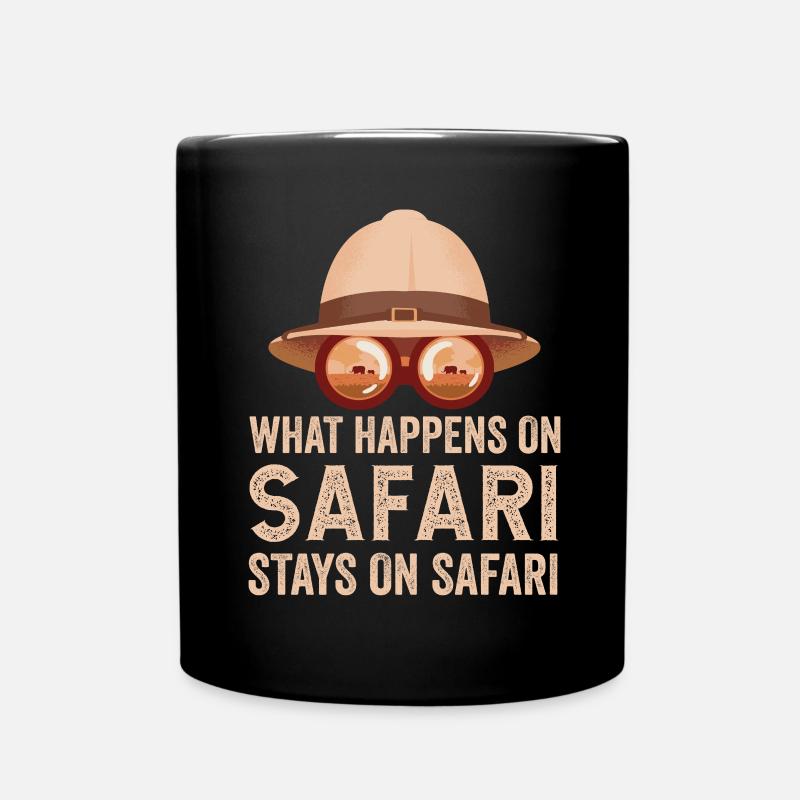 Was auf Safari passiert bleibt auf Safari - Tasse einfarbig - Schwarz