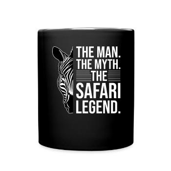 Afrika Safari Mann Mythos Die Safari Legende - Tasse einfarbig - Schwarz - Vorne