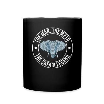 Afrika Safari Mann Mythos Die Safari Legende - Tasse einfarbig - Schwarz - Vorne