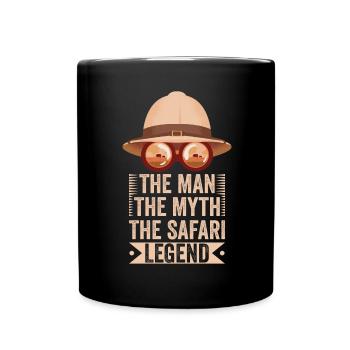 Afrika Safari Mann Mythos Die Safari Legende - Tasse einfarbig - Schwarz - Vorne