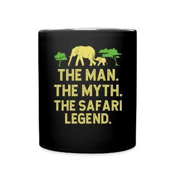 Afrika Safari Mann Mythos Die Safari Legende - Tasse einfarbig - Schwarz - Vorne
