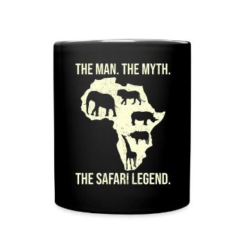 Afrika Safari Mann Mythos Die Safari Legende - Tasse einfarbig - Schwarz - Vorne