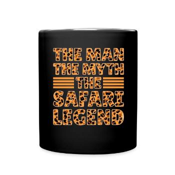 African Safari Mann Mythos Die Safari-Legende - Tasse einfarbig - Schwarz - Vorne