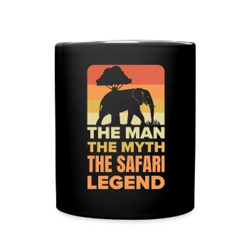 African Safari Mann Mythos Safari-Legende - Tasse einfarbig - Schwarz - Vorne