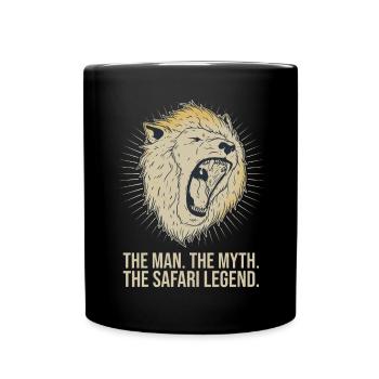 African Safari Mann Mythos Safari-Legende - Tasse einfarbig - Schwarz - Vorne