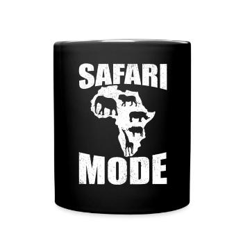 Safari-Modus - African Safari Adventures - Tasse einfarbig - Schwarz - Vorne