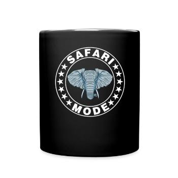 Safari-Modus - African Safari Adventures - Tasse einfarbig - Schwarz - Vorne