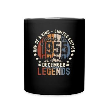 Cadeau original du 67e anniversaire de décembre 1955 - Mug uni - noir - Devant