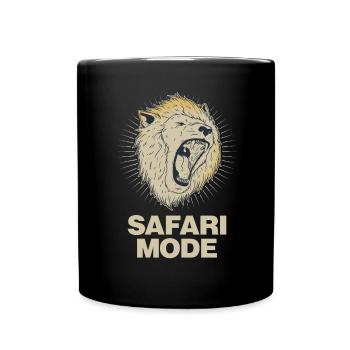 Safari-Modus - African Safari Adventures - Tasse einfarbig - Schwarz - Vorne