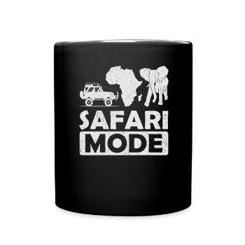 Safari-Modus - African Safari Adventures - Tasse einfarbig - Schwarz - Vorne