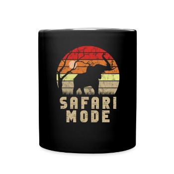 Safari-Modus - African Safari Adventures - Tasse einfarbig - Schwarz - Vorne