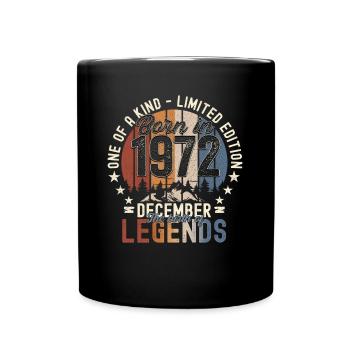 Cadeau original du 50e anniversaire de décembre 1972 - Mug uni - noir - Devant