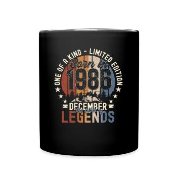 Original December 1986 36th Birthday Gift - Full Colour Mug - black - Front