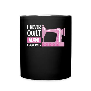 Couturières Quilter disant que le chat aime l’animal de compagnie - Mug uni - noir - Devant