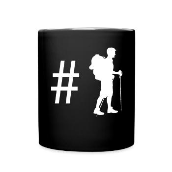 Hashtag - Wandern - - Tasse einfarbig - Schwarz - Vorne