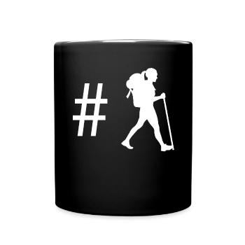 Hashtag - Female Hiking - - Full Colour Mug - black - Front
