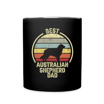 Meilleur père chien - Berger australien - Mug uni - noir - Devant