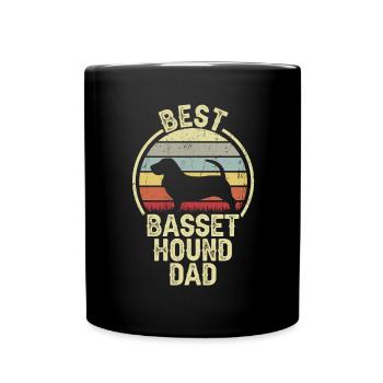 Bester Hund Dad - Basset Hound - Tasse einfarbig - Schwarz - Vorne