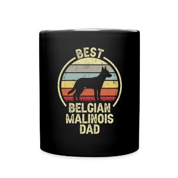 Best Dog Dad - Belgian Malinois - Full Colour Mug - black - Front