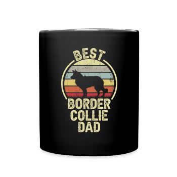 Bester Hundevater - Border Collie - Tasse einfarbig - Schwarz - Vorne