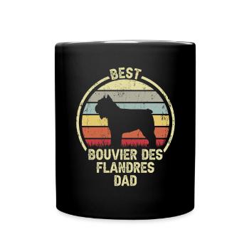 Meilleur père de chien - Bouvier des Flandres - Mug uni - noir - Devant