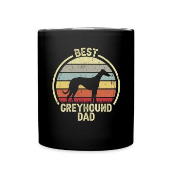 Bester Hund Dad - Windhund - Tasse einfarbig - Schwarz - Vorne