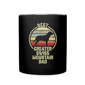 Bester Hund Dad - Größerer Schweizer Hund - Tasse einfarbig - Schwarz - Vorne