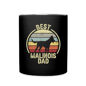 Best Dog Dad - Malinois - Full Colour Mug - black - Front