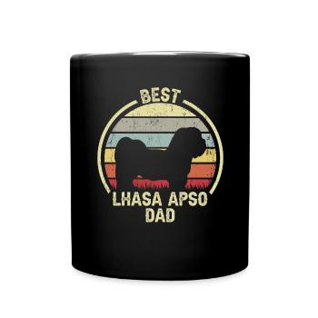 Bester Hundevater - Lhasa Apso - Tasse einfarbig - Schwarz - Vorne