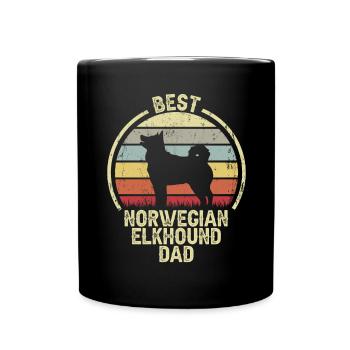 Meilleur père chien - Norwegian Elkhound - Mug uni - noir - Devant