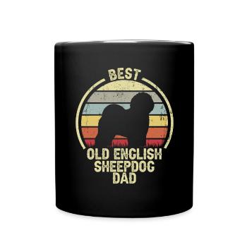 Bester Hund Dad - Alter Englischer Schäferhund - Tasse einfarbig - Schwarz - Vorne