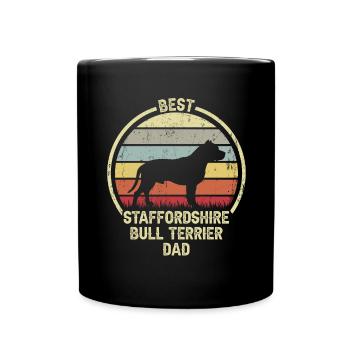 Papa chien - Staffordshire Bull Terrier - Mug uni - noir - Devant