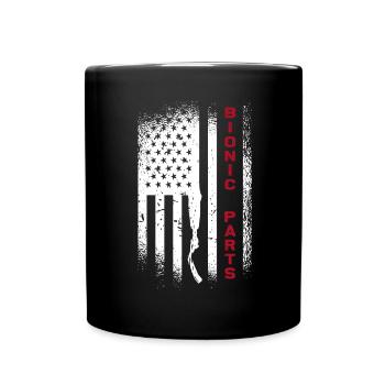 Beinamputierte US-Flagge Prothetische Chirurgie - Tasse einfarbig - Schwarz - Vorne