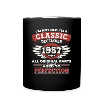 Classique Décembre 1957 - Cadeau de 65e anniversaire - Mug uni - noir - Devant