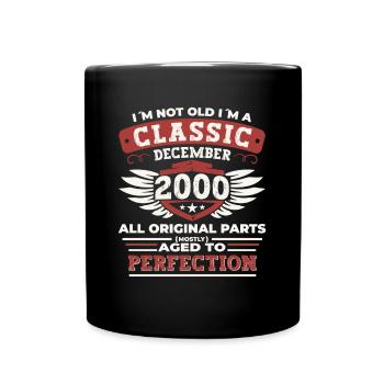 Classique Décembre 2000 - Cadeau du 22e anniversaire - Mug uni - noir - Devant