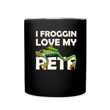 I love Froggin my red-eyed tree frog - Full Colour Mug - black - Front