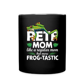 FrogTastic - Red-eyed Tree Frog Mother - Full Colour Mug - black - Front
