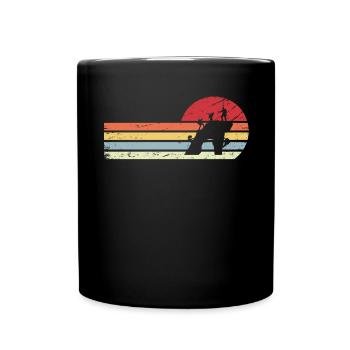 Sun and Retro Lines - Climbing - - Full Colour Mug - black - Front