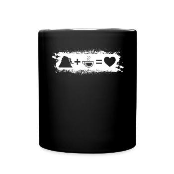 Grunge Rectangle - Heart - Coffee - Climbing - Female - Full Colour Mug - black - Front