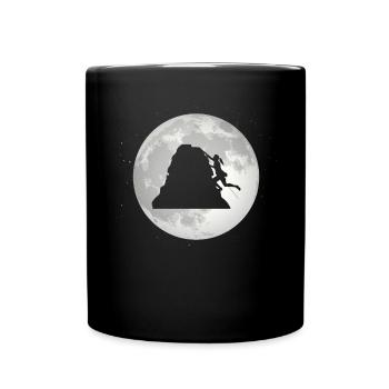 Full Moon - Female Climbing - - Full Colour Mug - black - Front