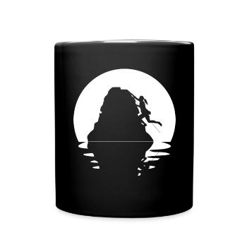 Circle and Reflection - Female Climbing - - Full Colour Mug - black - Front