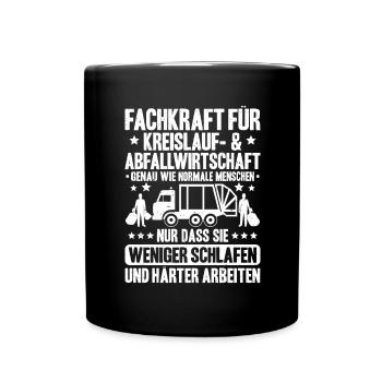 Fachkraft für Kreislauf- und Abfallwirtschaft - Tasse einfarbig - Schwarz - Vorne