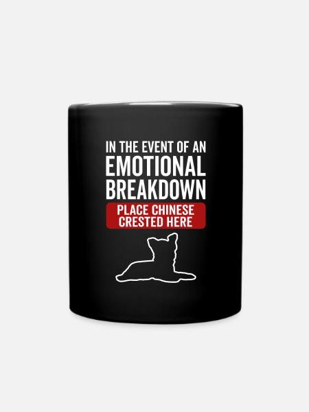 Emotional - Hund Chinesischer Schopfhund - Tasse einfarbig - Schwarz