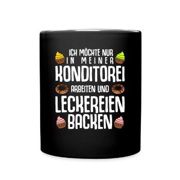 Konditor Süßgebäck Backen Konditorei - Tasse einfarbig - Schwarz - Vorne