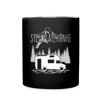 Wohnmobil Camper Camping Wohnmobile - Tasse einfarbig - Schwarz - Vorne
