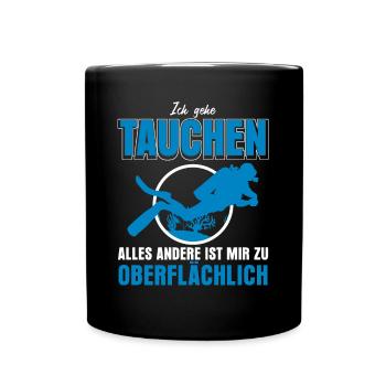 Taucher Tauchen Schnorcheln Sporttaucher - Tasse einfarbig - Schwarz - Vorne