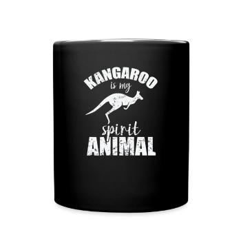 Kangaroo is my Spirit Animal Australien - Tasse einfarbig - Schwarz - Vorne