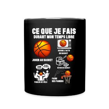 Basket Temps Libre Humour Basket Cadeau Papa Fils - Mug uni - noir - Devant