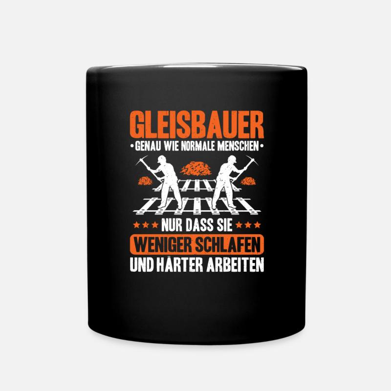 Gleisbauer Schienenarbeiter Gleisbau Track Laborer - Tasse einfarbig - Schwarz